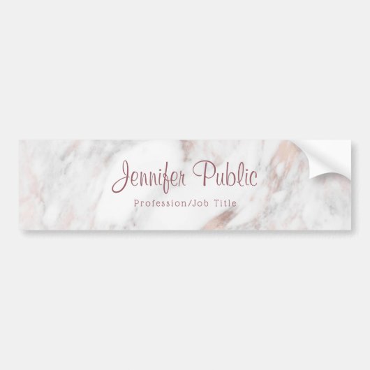 Rose für handgeschriebene Skriptvorlagen Gold-Marb Autoaufkleber (Vorne)