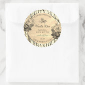 Rose für hellbraun-holz-graue Sepia Runder Aufkleber (Tasche)