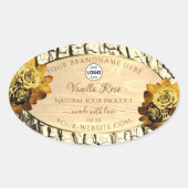 Rose für hellbraune Holzkörner - Logo Ovaler Aufkleber (Vorderseite)