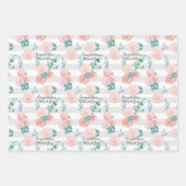 Rose für Hochzeiten 3 Geschenk Geschenkpapier Set (Vorderseite 2)