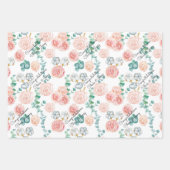 Rose für Hochzeiten 3 Geschenk Geschenkpapier Set (Vorderseite)