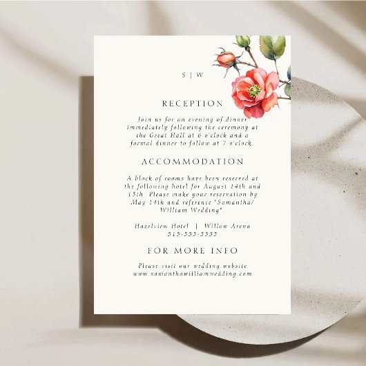 Rose für Hochzeiten Begleitkarte