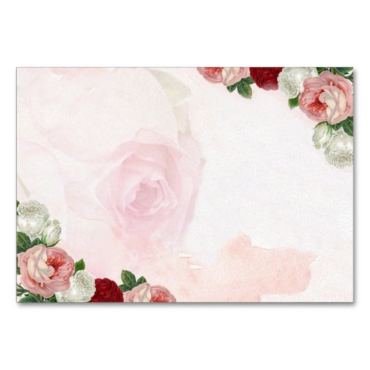 Rose für Hochzeiten oder Desserts - Tischkarte Tischnummer (Rückseite)
