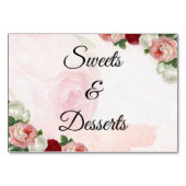 Rose für Hochzeiten oder Desserts - Tischkarte Tischnummer (Vorderseite)