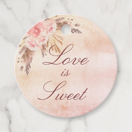 Rose für Hochzeitpampas ist süß Geschenkanhänger (Vorderseite)