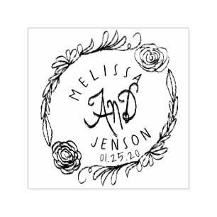 Rose für Hochzeitslogos Permastempel