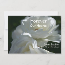Rose für immer in unserem Hearts Memorial Service Einladung