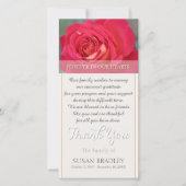 Rose für immer in unserem Herz-Beileid danken Dankeskarte (Vorderseite)