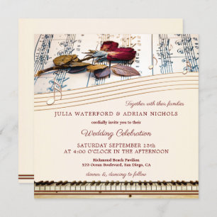 Rose für klassische Musik Einladung