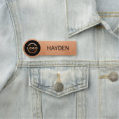 Rose für kundenspezifische Firmenlogos Gold Mitarb Namensschild (Beispiel)