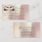 Rose für KünstlerIn-Karte Pink Lashes Terminkarte (Vorne/Hinten)