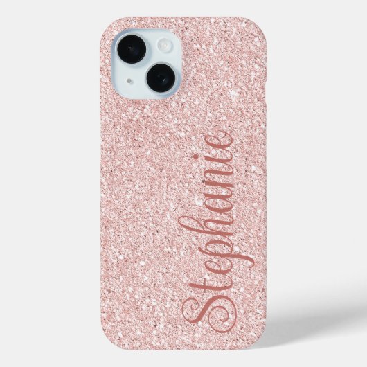 Rose für Kurze Skriptnamen Gold-Glitzer Case-Mate iPhone Hülle (Rückseite)