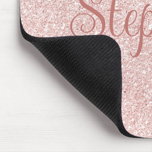 Rose für Kurze Skriptnamen Gold-Glitzer Mousepad (Ecke)