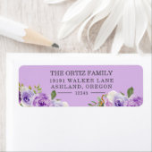 Rose für lila Aquarellfarben - Rücksendeadresse (Insitu)