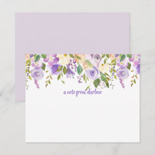 Rose für lila und Lavendel   Mitteilungskarte