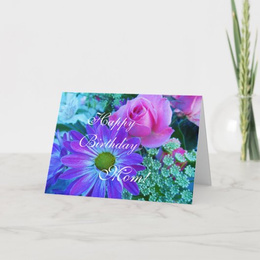 Rose für Mama: Glücklich Geburtstagsmutter! Karte (Vorderseite)