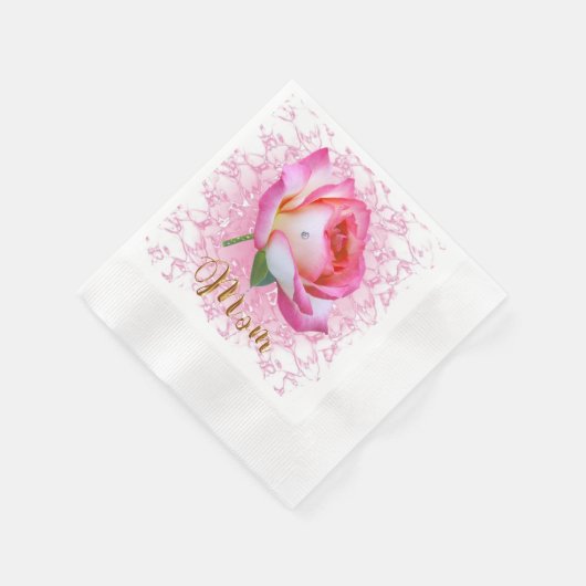Rose für Mama Serviette (Ecke)
