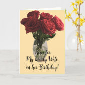 Rose für meine Ehefrau, Geburtskarte Karte (Gelbe Blume)