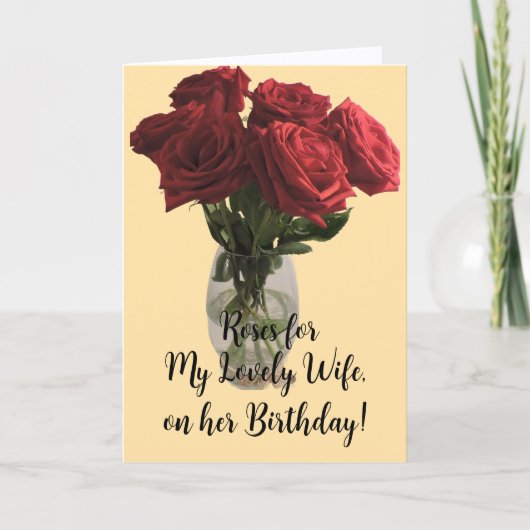 Rose für meine Ehefrau, Geburtskarte Karte (Vorderseite)