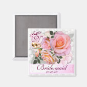 Rose für meine Liebe ~ Gastgeschenk Hochzeit Magne Magnet (Vorderseite/Rückseite)