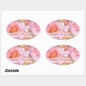 Rose für meine Liebe Happy Anniversary Ovaler Aufkleber (Blatt)