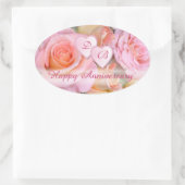 Rose für meine Liebe Happy Anniversary Ovaler Aufkleber (Tasche)