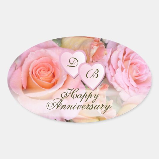 Rose für meine Liebe ~ Oval Stickers (Vorderseite)