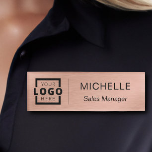 Rose für Mitarbeiter im Logo-Geschäft Namenschild