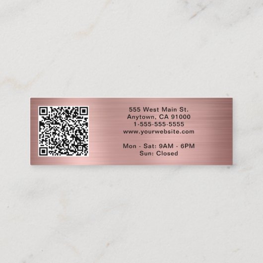 Rose für moderne Logos QR Code Mini Visitenkarte (Rückseite)