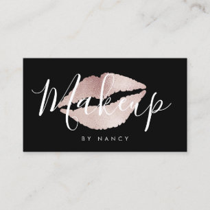 Rose für moderne Makeup-Typografie Gold Glitzer Visitenkarte