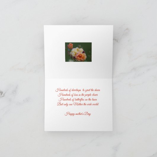Rose für Muttertagskarte Karte (Innenseite)