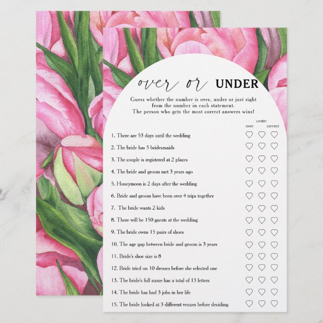 Rose für Peelings - über oder unter Brautparty (Vorne/Hinten)