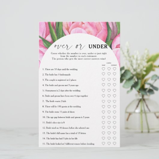 Rose für Peelings - über oder unter Brautparty (Stehend Vorderseite)