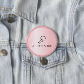 Rose für personalisierte Monogramm-Vorlage Gold-Gl Button (Beispiel)