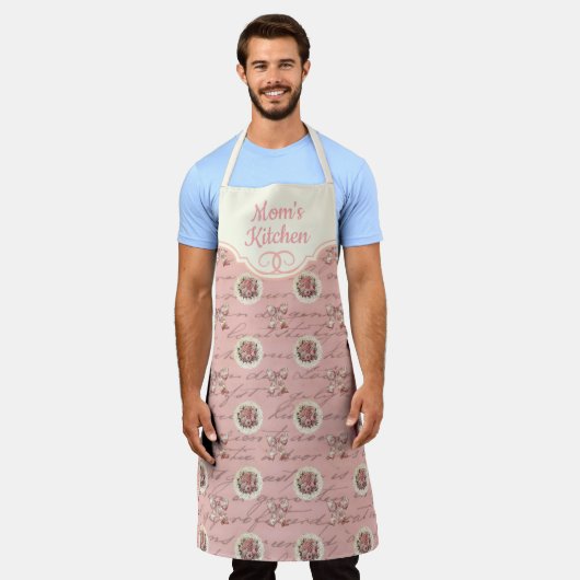 Rose für personalisierte Vintage Schreiben Schürze (Getragen)