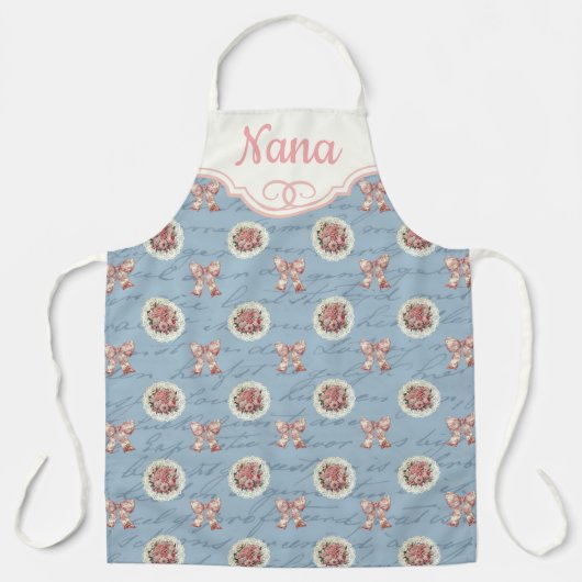 Rose für personalisierte Vintage Schreiben Schürze (Vorderseite)