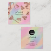 Rose für Reinigungsbüros für Maid House-Dienste Quadratische Visitenkarte (Vorne/Hinten)