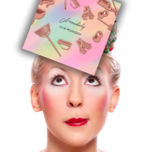 Rose für Reinigungsbüros in Haushaltshäusern Quadratische Visitenkarte