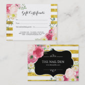 Rose für Rosa Aquarellfarben Geschenkgutschein Rabattkarte (Vorne/Hinten)