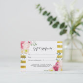 Rose für Rosa Aquarellfarben Geschenkgutschein Rabattkarte (Stehend Vorderseite)