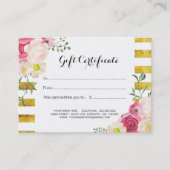 Rose für Rosa Aquarellfarben Geschenkgutschein Rabattkarte (Vorderseite)