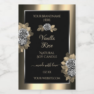 Rose für Schwarz-Gold- und Silberprodukte Lebensmitteletikett