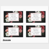 Rose für Schwarz und Burgund Rechteckiger Aufkleber (Blatt)