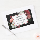 Rose für Schwarz und Burgund Rechteckiger Aufkleber (Umschlag)