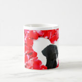 Rose für Schwarze Labrador Hunde Foto-Wurf-Tasse Kaffeetasse (Mittel)