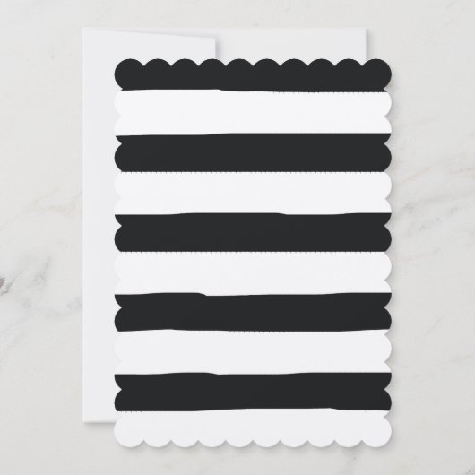 Rose für schwarze und weiße Wasserfarben Einladung (Rückseite)