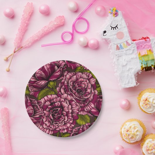 Rose für Sie Pappteller (Party)