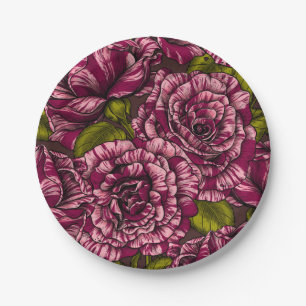 Rose für Sie Pappteller