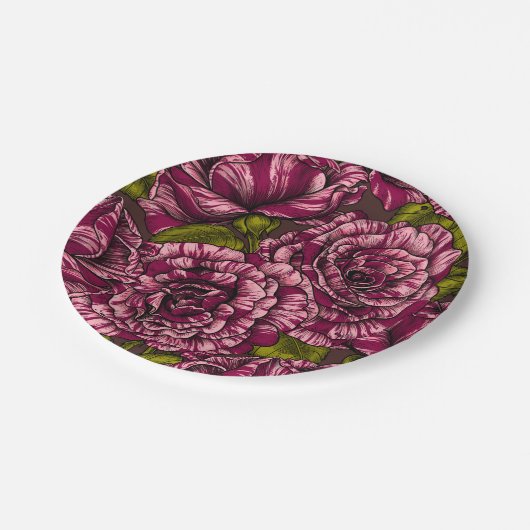 Rose für Sie Pappteller (Schrägansicht)