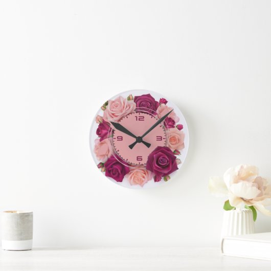 Rose für Sie Runde Wanduhr (Zuhause)